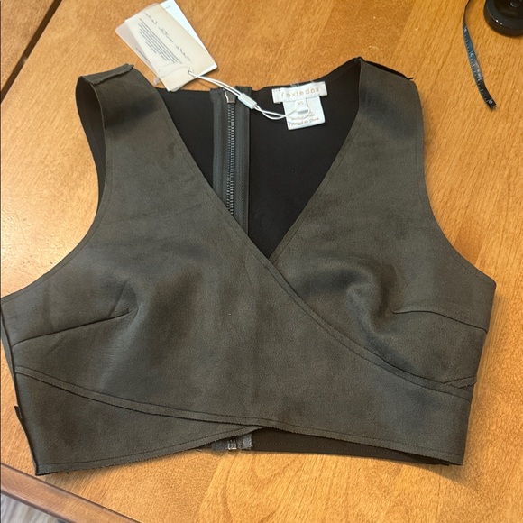 foxiedox Tops - FOXIEDOX crop faux suede top